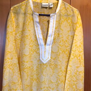 Chico's 2 - Silk & Cotton tunic - yellow - Medium